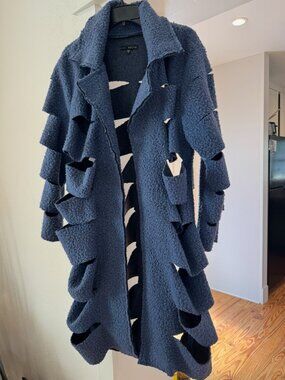 Kozan cutout boucle knit coat jacket
